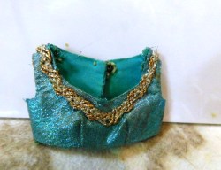 1469 BARBIE DOLL BLUE ROYALTY 1970 BODICE TOP OF BLUE LAME GOWN